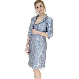 NWT Luxury Cocktail dress by Yvonne D, Mother of the Bride blue, size 12